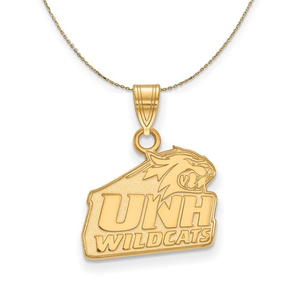 14k Yellow Gold U. of New Hampshire Small Logo Necklace - 22 Inch